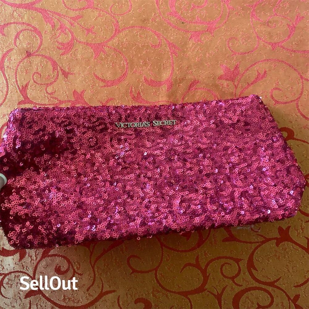 Victoria's Secret Pink Sequin Clutch Handbag Party Glamorous